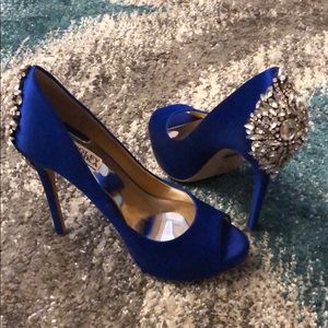 Badgley Mischka something blue bridal shoes
